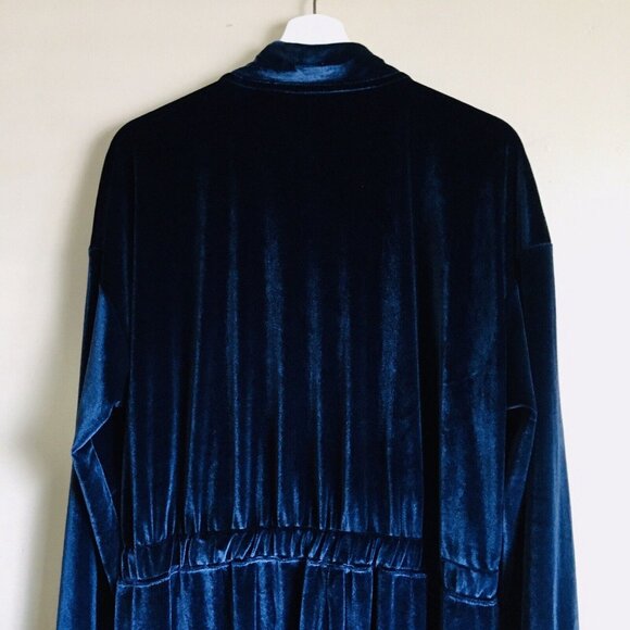 Fabletics Velour Zip Up Wide Leg Jumpsuit Deep Navy NEW Size XXL 14-16 - Picture 5 of 10